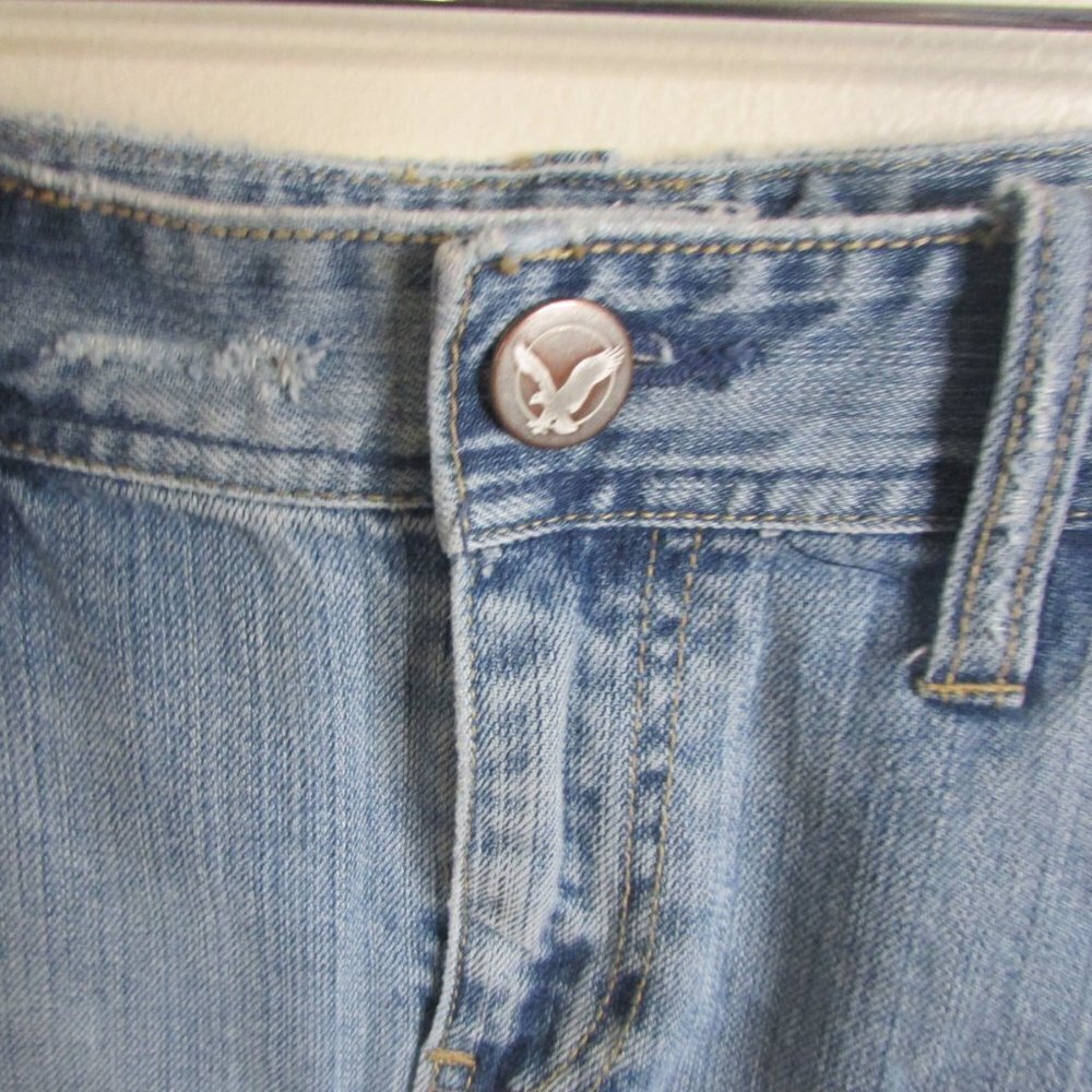 American Eagle Mini Skirt 6 Distressed Denim - Picture 7 of 13